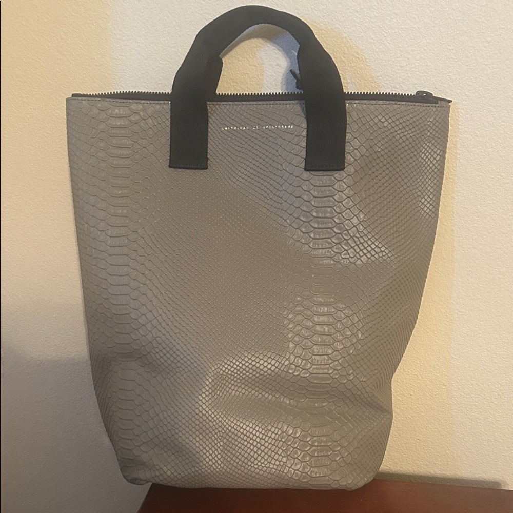 Gray Unisex Python Textured Backpack!